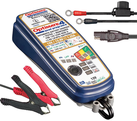 Le chargeur de batterie Tecmate optimise le programme 4 quad. programme quad chargeur optimate 4