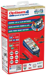 Le chargeur de batterie Tecmate optimise le programme 4 quad. programme quad chargeur optimate 4