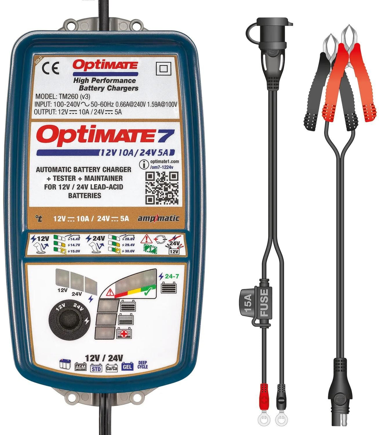 Chargeur de batterie Tecmate optimate 7 12v-24v optimate 7 chargeur 12v 24v