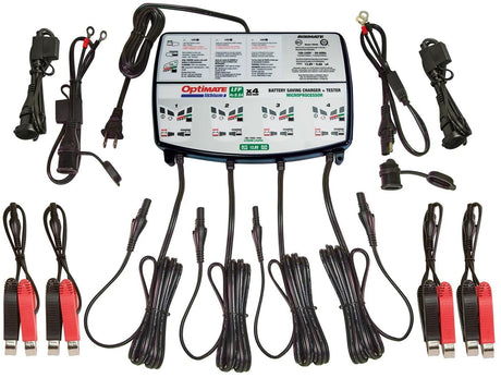 Chargeur de batterie Tecmate optimisé au lithium 4x0,8a chargeur optimisé au lithium 0.8v quad bank