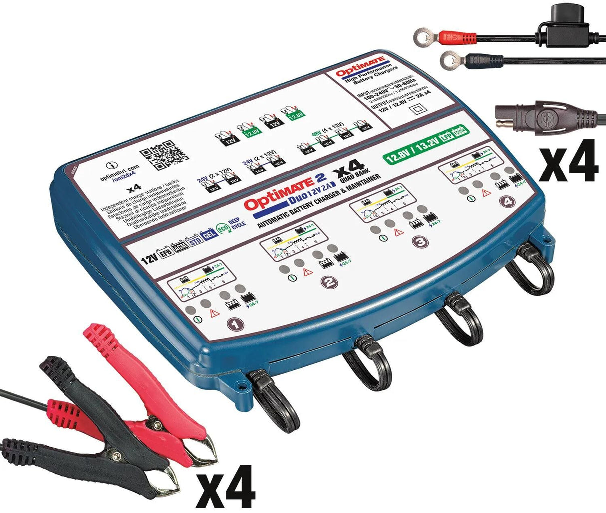 Chargeur de batterie Tecmate optimate 2 duo optimate 2 chargeur duo 4er banque