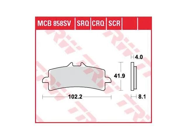 TRW plaquettes de frein mcb 858 plaquettes de frein frittées mcb 858 sv
