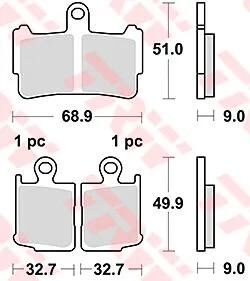 TRW plaquettes de frein mcb828 plaquette de frein mcb 828 sv métal fritté