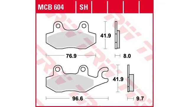 Plaquettes de frein TRW mcb 604 plaquette de frein mcb 604 sh métal fritté