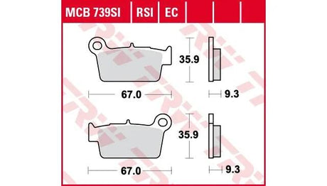 Plaquettes de frein TRW MCB 739 plaquette de frein MCB 739 EC organique