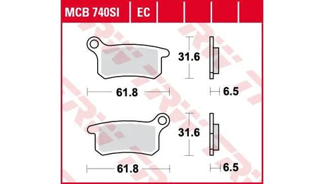 Plaquettes de frein TRW MCB 740 plaquette de frein MCB 740 EC organique