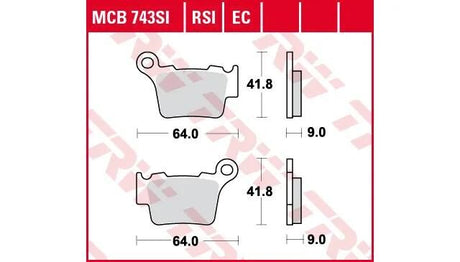 Plaquettes de frein TRW MCB 743 plaquette de frein MCB 743 EC organique
