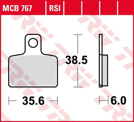 TRW plaquettes de frein mcb 767 plaquette de frein mcb 767 rsi sin.metal offr.racing