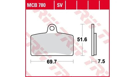 Plaquettes de frein TRW MCB 780 plaquette de frein MCB 780 norme organique