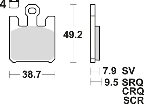 TRW -lucas plaquette de frein mcb 742 plaquette de frein mcb 742 sv métal fritté