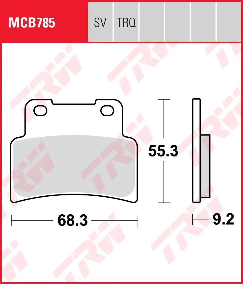 TRW plaquettes de frein mcb 785 plaquette de frein mcb 785 sv métal fritté