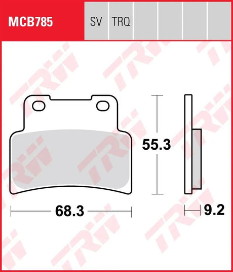 TRW plaquettes de frein mcb 785 plaquette de frein mcb 785 sv métal fritté