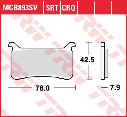 TRW plaquettes de frein mcb 893 plaquettes de frein frittées mcb 893 sv