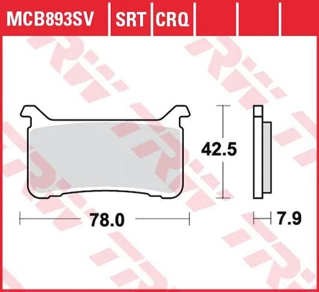 TRW plaquettes de frein mcb 893 plaquette de frein mcb 893 sv métal fritté