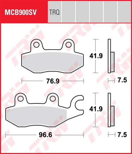 Plaquettes de frein TRW mcb 900 plaquette de frein mcb 900 sv métal fritté