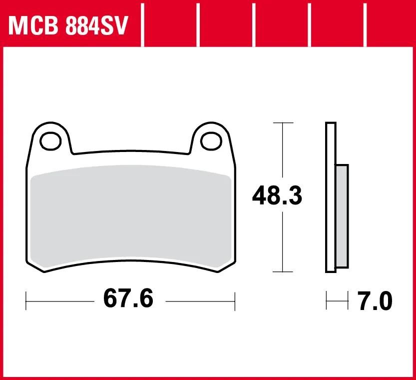 TRW plaquettes de frein mcb 884 plaquettes de frein frittées mcb 884sv