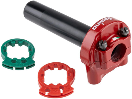 Luminaire à poignée tournante à gaz Domino xm2 . poignées d'accélérateur aluminium rouge 2-pull xm2