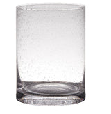 Vase cylindre en verre Hatchet archer bulles de soda 15x20cm