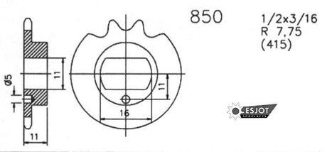 Pignon avant Esjot 0850 pignon 415 11z standard