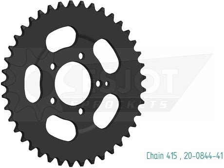 Esjot pignon arrière 0844 roue à chaîne 415 41z acier noir