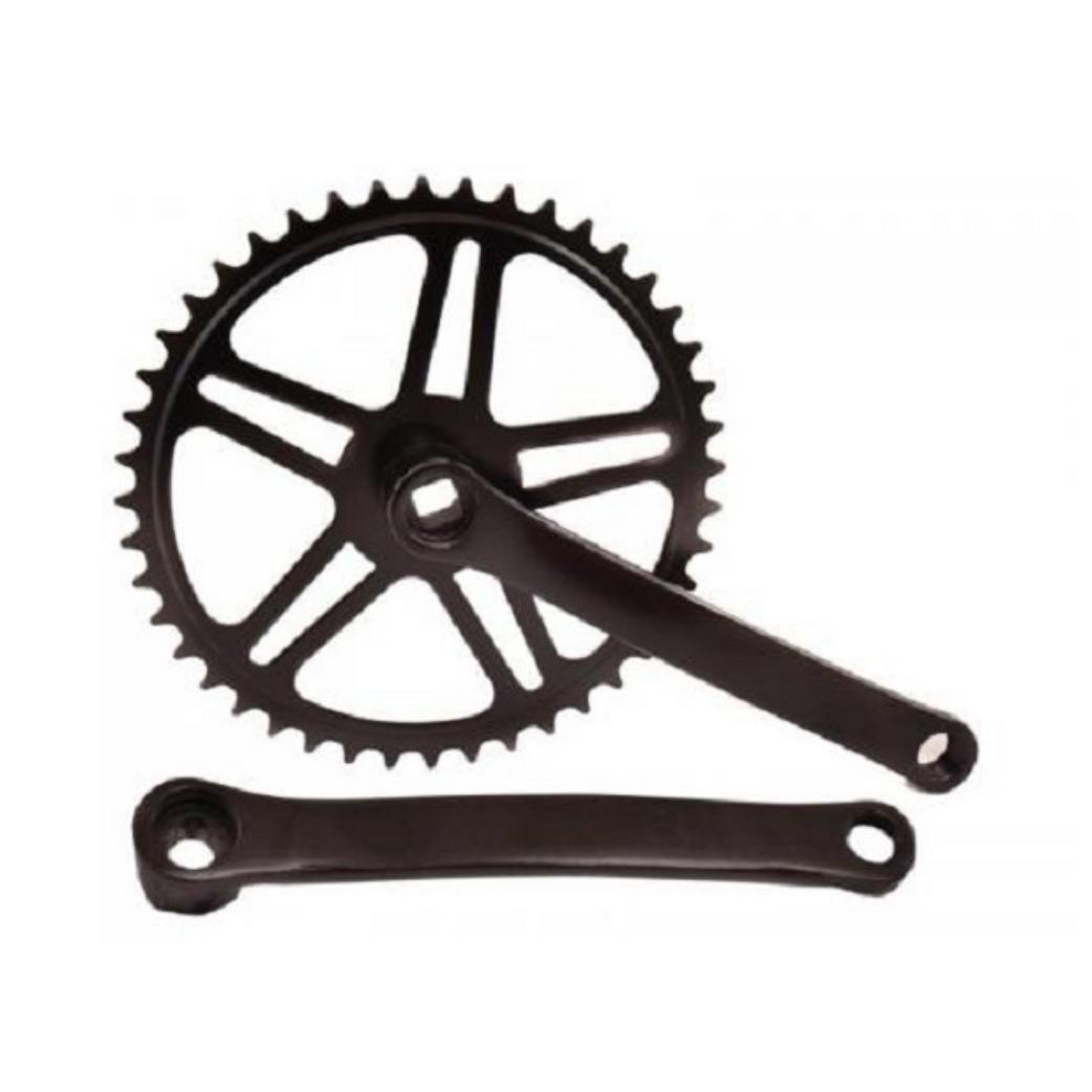 Falkx Falkx Black Steal Crank Set 44T Schwarz