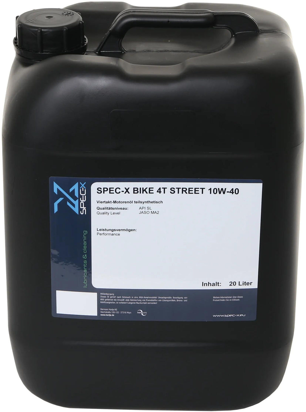 Huile moteur Spec-x vélo 4t huile moteur rue 4t 10w-40 stre 20l vélo