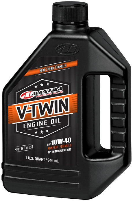 Maxima Racing Oils Huile moteur V-Twin minérale. huile moteur maxima v-twin minérale 10w-40 946ml