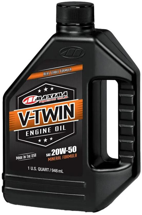 Maxima Racing Oils Huile moteur V-Twin minérale. huile moteur maxima v-twin minérale 20w-50 946ml
