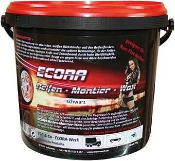 Cire de montage pour pneus Ecora cire de montage pour pneus noire seau de 5 kg