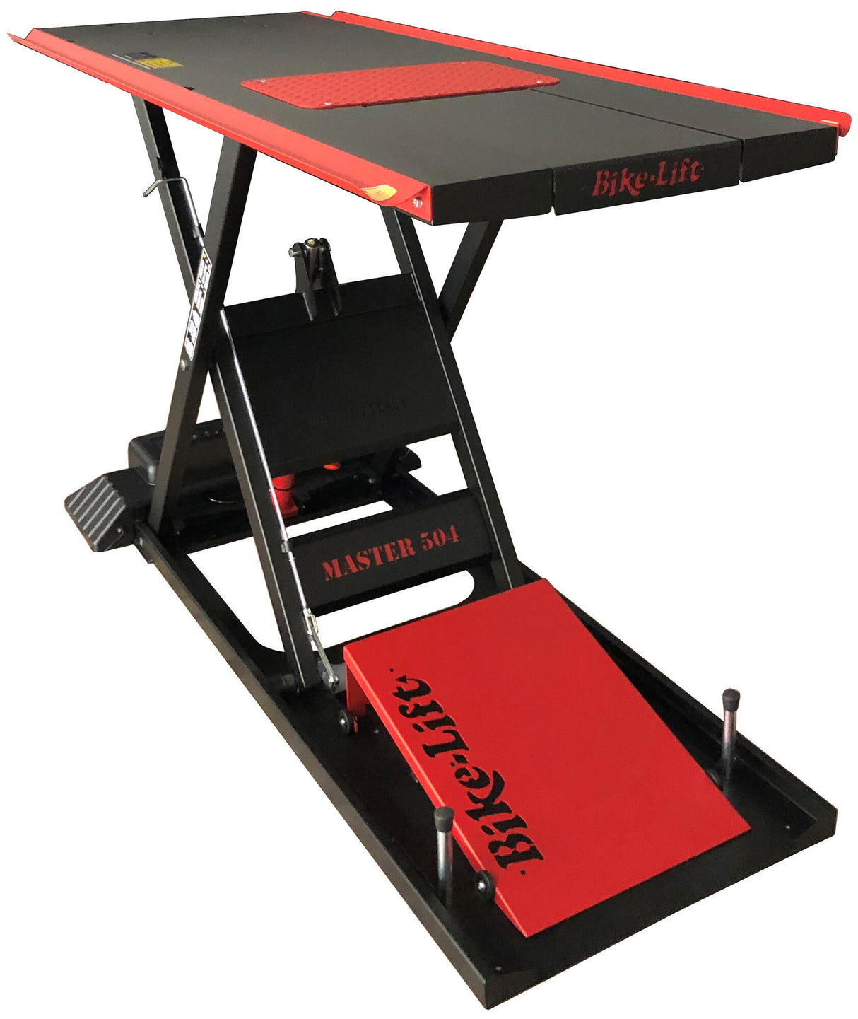 Élévateur de vélo pont élévateur maître 504 porte rétractable plate-forme élévatrice vélo-lif maître 504 porte rétractable