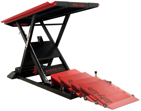 Élévateur de vélo pont élévateur maître 504 porte rétractable plate-forme élévatrice vélo-lif maître 504 porte rétractable