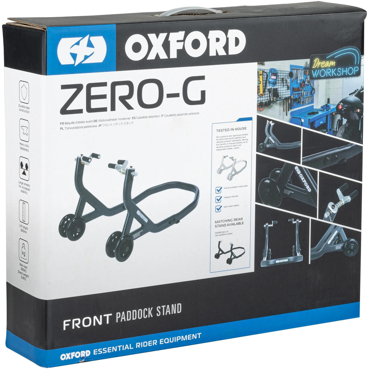 Test d'assemblage zéro g standard d'Oxford. zer avant noir