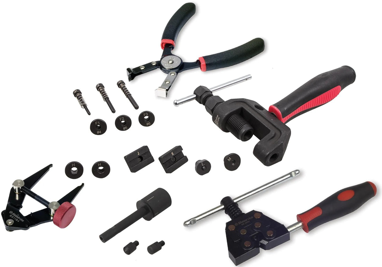 Bikeservice ensemble d'outils de rupture et de rivetage de chaîne profi montgwrkzstz chaîne bst 19tlg