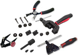 Bikeservice ensemble d'outils de rupture et de rivetage de chaîne profi montgwrkzstz chaîne bst 19tlg