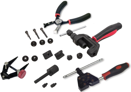 Bikeservice ensemble d'outils de rupture et de rivetage de chaîne profi montgwrkzstz chaîne bst 19tlg