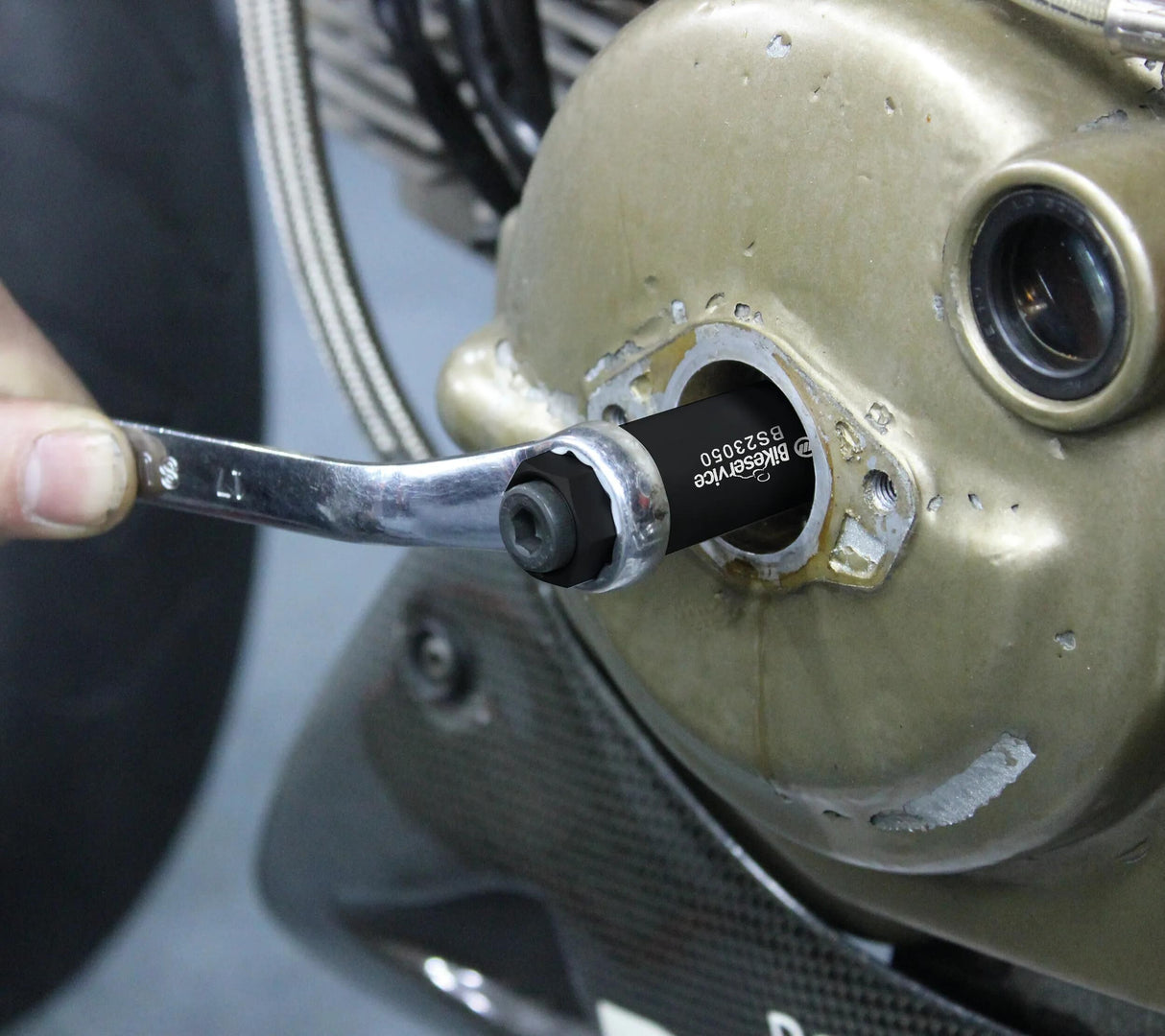 Clé à couronne Bikeservice wrkz rotation du vilebrequin 17mm