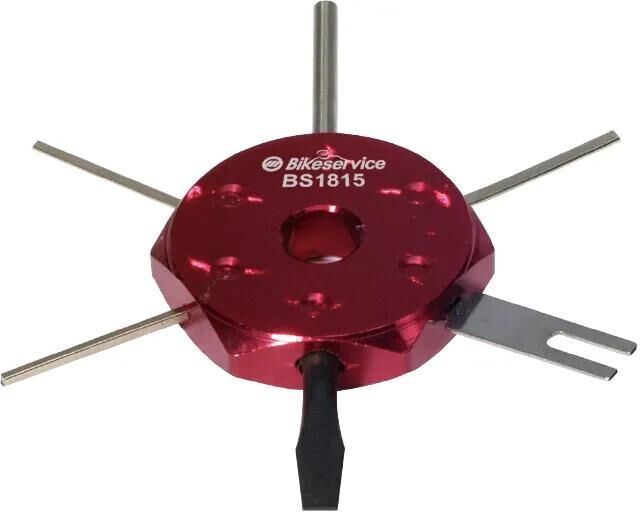 Outil de déverrouillage Bikeservice 6 en 1 montgwrkz 6in1 plug-in v rouge