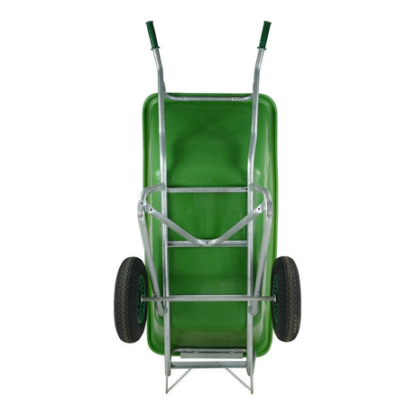 Fort products brouette f s 500l base galvanisée verte 2 roues pneumatiques