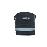Basil Mada Saddle Sac - compact, noir, 1L, velcro, accessoire de vélo