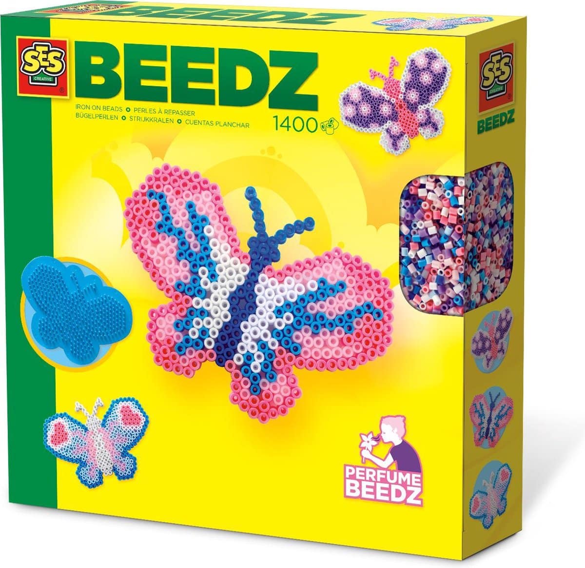 Six perles thermocollantes papillons avec 1300 perles