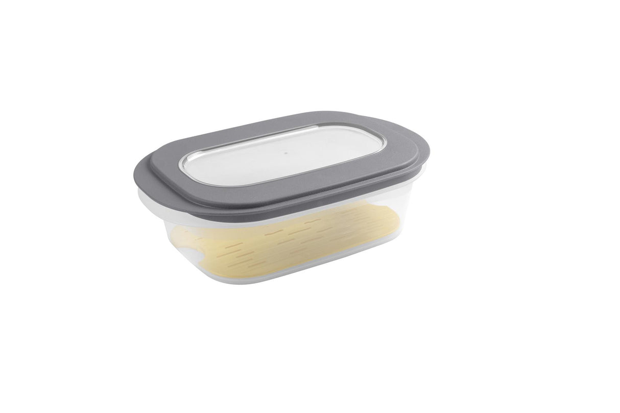 Boîte à fromage Sunware avec plateau transp. gris