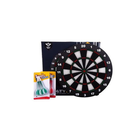 Cible de fléchettes adaptée aux enfants Longfield - ø 42 cm - comprenant 2 jeux de fléchettes softip 18 grammes - cible de fléchettes sûre pour les enfants - sécurité des enfants -