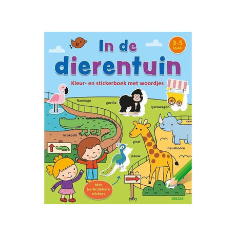 Deltas Color and Sticker Book avec des mots - dans le zoo