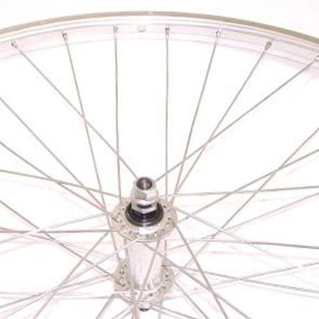 Roue avant 26x1,75 atb aluminium parallex argent moyeu aluminium axe fixe