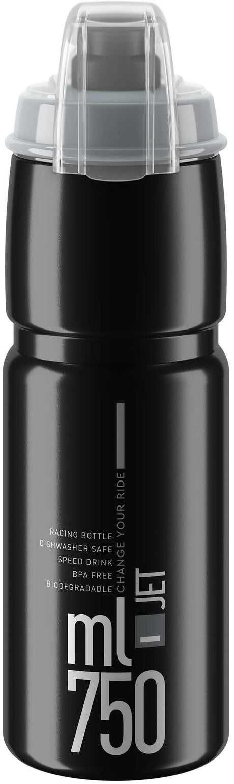 Bouteille d'eau Elite jet plus bouteille jet plus 750ml noir gris avec bouchon