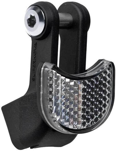 Support Supernova sur fourche avant Mobie Mount 2. Support Mobie Mount 2 m. clip sur le reflet.