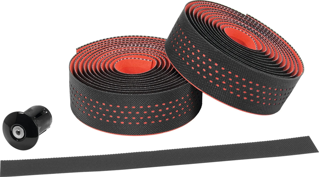 Ruban à barre ergotec san remo pu + gel, rouge noir