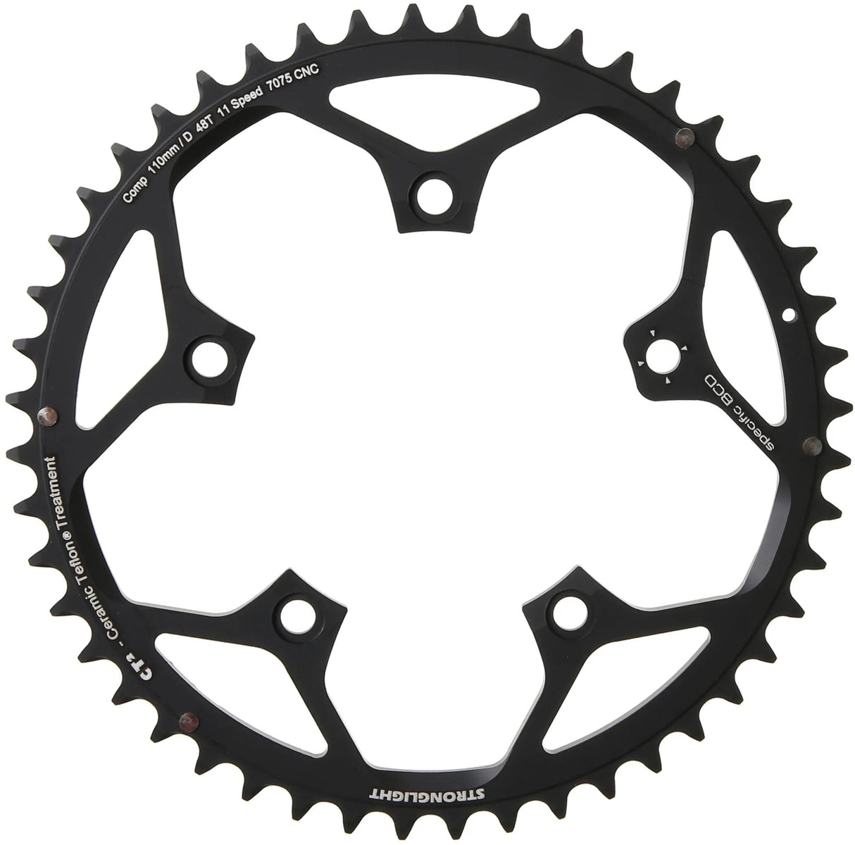 Plateau Stronglight ct2, plateau strongl.ct2 48t, revêtement en téflon cer.