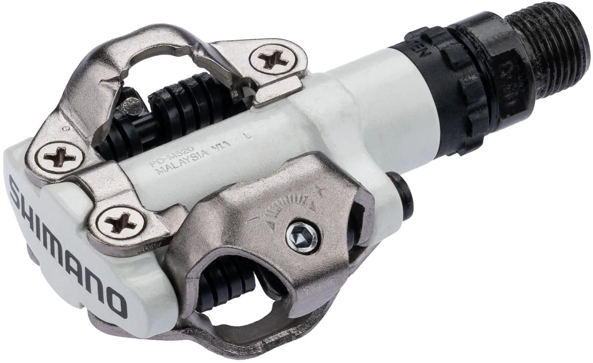 Pédale système Shimano pd-m 520 pd-mt 520 cale.pédales pdm520 spd beids. aluminium blanc