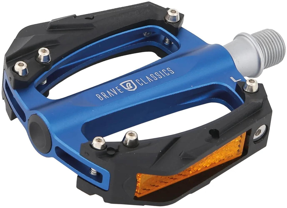 Courageuse pédale classique pédale étrangère classe courageuse. étranger aluminium, bleu
